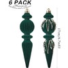 Dark Green Christmas Ornaments Set,6 Pack Plastic Shatterproof Christmas Ball
