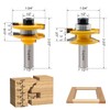 Exqutoo 3PCS 1/2" Shank Router Bit Set, Raised Panel Cabinet