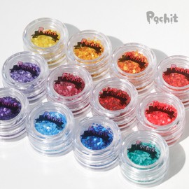 Pochit the Chokkomi Heart Nail Glitter 12 Piece Set Sequin Art Material / 포칫 더 쪼꼬미 하트 네일글리터 12종 세트 스팽글 아트재료