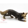 Solid Brass Figurine of Fox crouching hunting IronWork