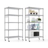 Himimi 5-Tier Storage Shelf Wire Shelving Unit on Wheels, Adjustable
