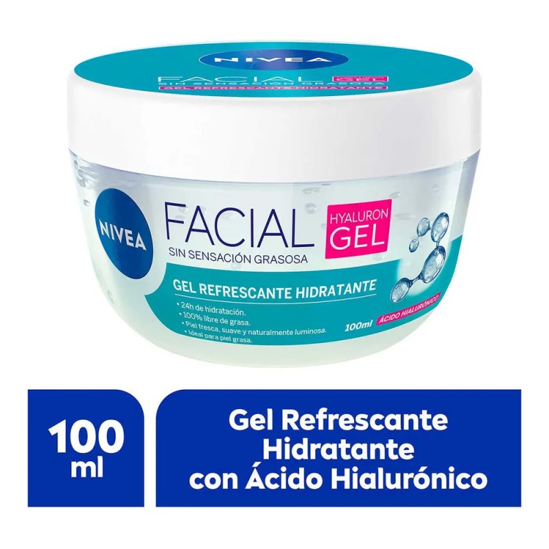 Nivea Gel Facial con Ácido Hialurónico para Piel Grasa, 100ml