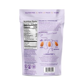 Daily Crunch Sprouted Almonds, Cacao and Sea Salt, 5 Ounce Resealable Bags, Pack of 2 - Sprouted and Dehydrated for a Unique Crunch, Keto Friendly, Non-GMO, Oil Free, Vegan, Healthy Snack