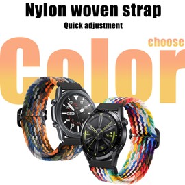 KUWAI Garmin Instinct 2 Solar/Surf/Tactical Bracelet Nylon Woven Loop Band Sliding Clasp Bracelet for Garmin Instinct 2 Solar/Surf/Tactical (Black, 45 mm)