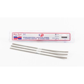 Dental Orthodontic Stainless Steel Metal Polishing Strips Double Sided Center Gap 4mm 12 Strips per Box