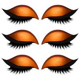 3 Pairs Lazy Eye Shadow Eyelash Patches, Reusable lazy eyeshadow eyelash patch, 3 in 1 Natural Eye Makeup for Women, Suitable for All Eye Shapes(Gold)