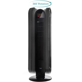 Ozeri 360 Oscillation, Micro-Blade Noise Reduction Technology Tower Fan, Black, Model:OZF5