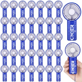 Retisee 20 Pcs Blue Cheer Mini Handheld Electric Fans Cheer Cheerleader Teams Gifts Personal Portable Hand Battery Powered Fan for Cheer Teammates Party Supplies