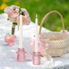 IYOUYA Pink Glass Candle Holders 6PCS for Pillar Candles, Taper