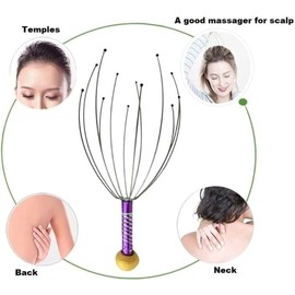 Scalp Massagers, Head Massager Scalp Hair Growth Scratcher for Deep Relaxation, 12 Tickler Octopus Steel Wire Handheld Head Hair Whisk Massager for Body Back Stroke Claw Stress Relax Therapy