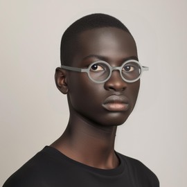 LONDON MOLE Glasses | Blue Light Filter Glasses by Moley | Round Lenses | Cool Blue Blockers | Anti-Eye Strain for Screens | Men Women Unisex | Spring Hinges |, gray