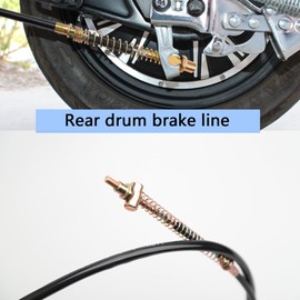 Minho High-Carbon Steel Motorcycle Rear Brake Cables 205mm/80.7" Fit for Chinese GY6 50cc 125cc 150cc Scooter Moped Motorcycle