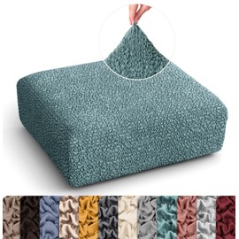 PAULATO BY GA.I.CO. Couch Cushion Cover - Sofa Cushion Cover - T-Cushion & Box-Cushion Slipcover - Replacement Sofa Furniture Protector - Stretch Seating Covers - Microfibra - Teal (Seat Covers)