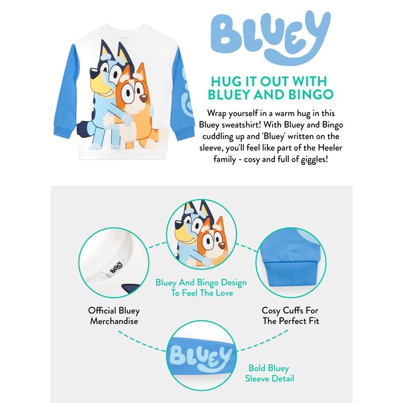 BlueY Sweatshirt | Bingo Sweatshirt Children | Boys Pullover Cotton,