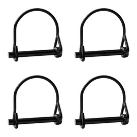 INCREWAY 4pcs Wire Lock Pin, 1/4" Heavy Duty Safety Coupler Shaft Locking Pin Hitch Pto Pin Round Loop Wire Lock Trailers Pin for Farm Lawn Garden,Black