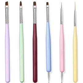 Juego de 7 pinceles para arte de uñas, juego de pinceles de pintura para diseño de uñas con cepillo de esmalte de uñas, cepillo de delineador de uñas,