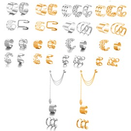 40 PCS Ear Cuff No Piercing, Ear Cuff Earrings For Women, Adjustable Design, Suitable for Daily and Party Wear