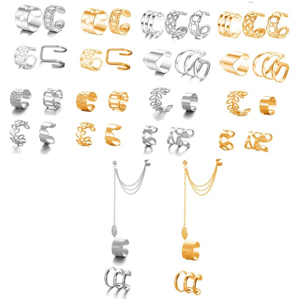 40 PCS Ear Cuff No Piercing, Ear Cuff Earrings For