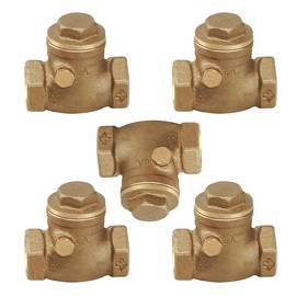 Midline Valve 432U256-5 Swing Check Valve, Backflow Prevention, 3/4 in. FIP Connections, Cast Brass (5 Pack), 5 Count