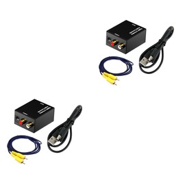 DOITOOL 2pcs Digital to Analog Audio Converter Optical Easy to Install Compact Design for Home Studio Use Dual-function Spdif Converter