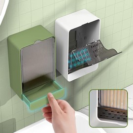 DENTSHIELD Soap Dishes, Bathroom Soap Box, Wall Mount White Soap Container with Lid,Soap Bar Case,Soap Holder with Drainage,Soap Dish for Shower