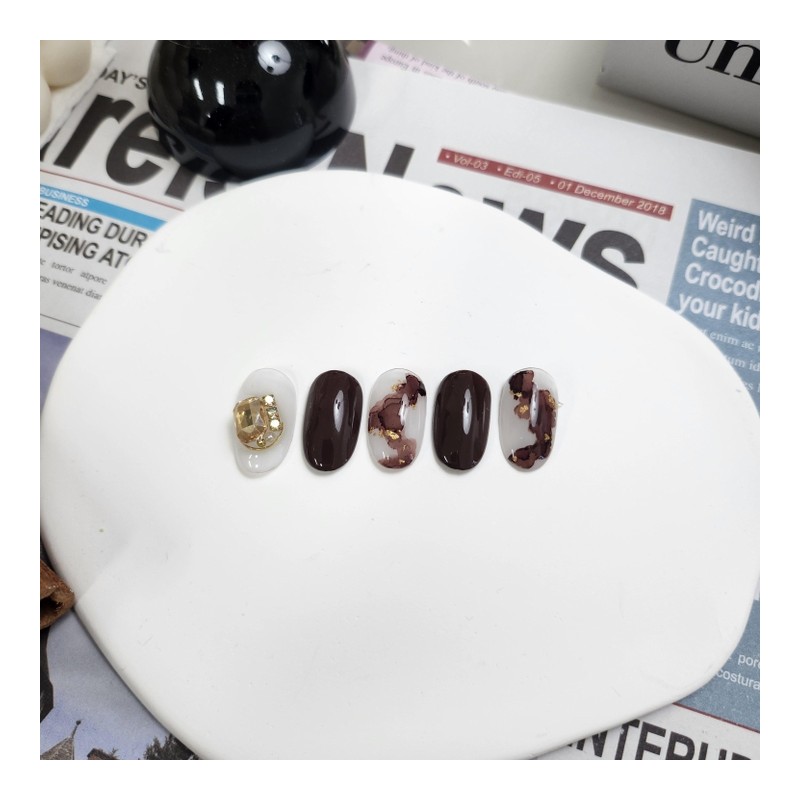 Brown Marble Stone Nail - Alcohol Swap 2p / 브라운