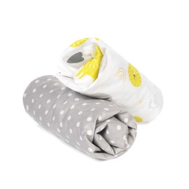 FlyIdeas Next to Me Crib Fitted Sheets 2 Pcs Set 83x50cm, 100% Pure Cotton - Perfectly Compatible with 50x83 cm Bedside Cradles, Made in EU