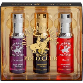 Beverly Hills Polo Club 3 Piece Body Spray Collection: Champion, Classic, Blaze (9 fl Oz, Different Fragrances)