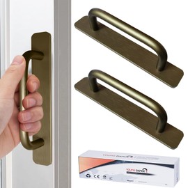 Self-Stick Instant Cabinet Handles - 2pcs Aluminum Alloy Drawer Pulls Helper with Adhesive Door Handle for Kitchen Cabinet Drawer Window Sliding Closet (5.83", Brushed Bronze)