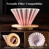 Bincoo Ceramic Coffee Dripper,Pour Over Coffee Dripper with Wood Stand,