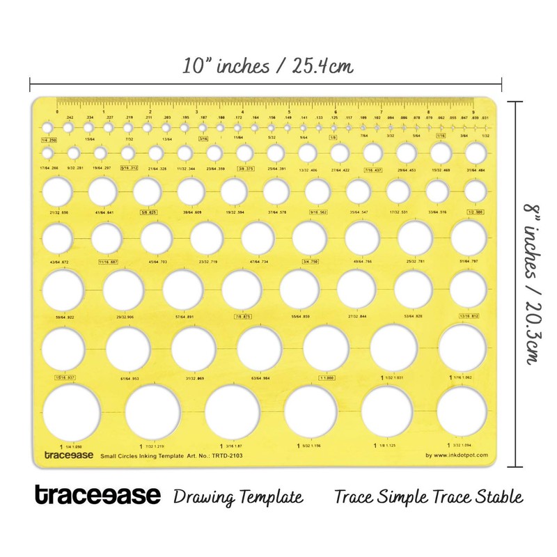 Traceease Geometric Drafting Small Circles Inking Template Drawing Stencil, Designing