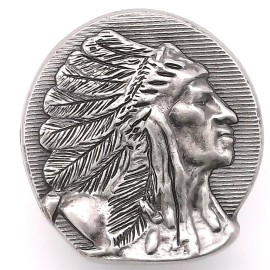 Stecksstore Chief Right Facing Antique Nickel Decorative Snap Set 1-1/8" 1265-37