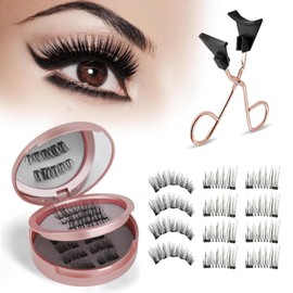 Mojiacong 6Pairs Magnetic Eyeliner Lashes, 3D Natural Look Magnetic Lashes, Magnetic Eyelashes Natural Look, False Eyelashes Magnetic, No Glue, Light Weight & Reusable Magnetic Eyelashes