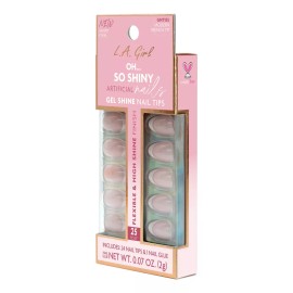 L.A. Girl Uñas Postizas Press On Diferentes Colores L.a Girl Color Modern French Tip Oval Corto Liso