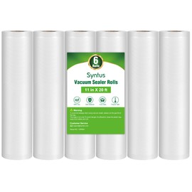 Syntus Vacuum Sealer Bags for Food, 6 Rolls 11" x 20' Commercial Grade Bag Rolls, BPA Free Food Vac Bags for Storage, Meal Prep or Sous Vide