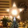 LAMPHOME 12" 10L Star Tree Topper, Lighted Glitter Christmas Treetop,