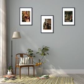 Baoee Black Wooden A4 Frames, Picture Frames Set of 2,Poster Frame,certificate frame,Freestanding and Wall Mountable