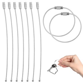 MytaYt Pack of 62 1.5 cm Silver Key Ring Wire Rope Multifunctional Wire Key Ring Stainless Steel Key Ring Made of Wire Rope with Screw Locking, for Hanging Luggage Tags, ID Tags, silver