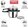 Vinod V-10L Stainless Steel Sandwich Bottom Pressure Cooker, 10-Liter