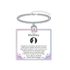 YBISNAIRE Mum to Be Gifts, First Time New Mum Gifts for Expecting Mummy Little Baby Feet Charm Bracelet for Women New Mother Mummy Maternity Presents Baby Shower 1st Mothers Day