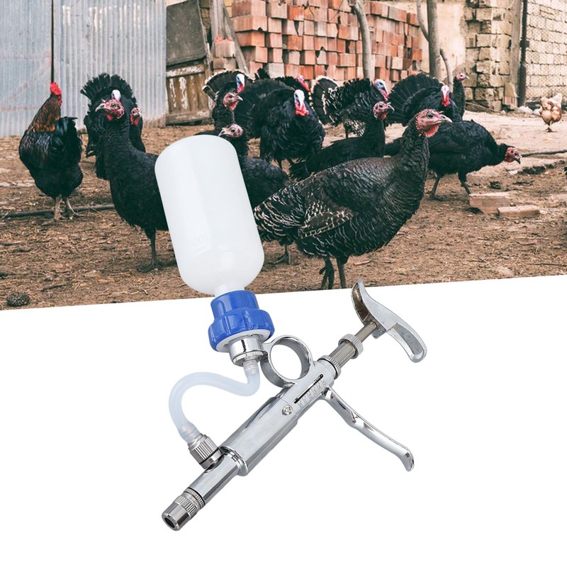 Adjustable Continuous Injection Syringe Stainless Steel Plastic Animal Syringe 5ml