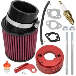 FVRITO Upgraded Air Filter Adapter Kit for Predator 212cc 196cc Coleman CT200U BT200X KT196 6.5Hp Clone Engine Mini Bike Go Kart Performance Parts Red