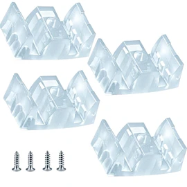 4-Pack Silicone Shower Door Bumpers - Non-Yellowing Opaque Anti-Collision Stoppers - Universal Fit for Framed, Sliding & Moving Glass Doors - Bathroom Use