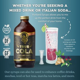 Portland Syrups True Cola – Premium Small-Batch for Cocktails, Mocktails, and Homemade Sodas – Made with Real Kola Nut and Whole Spices – 40% Less Sugar – – 12 oz bottle with 12 Servings (Pack of 1)