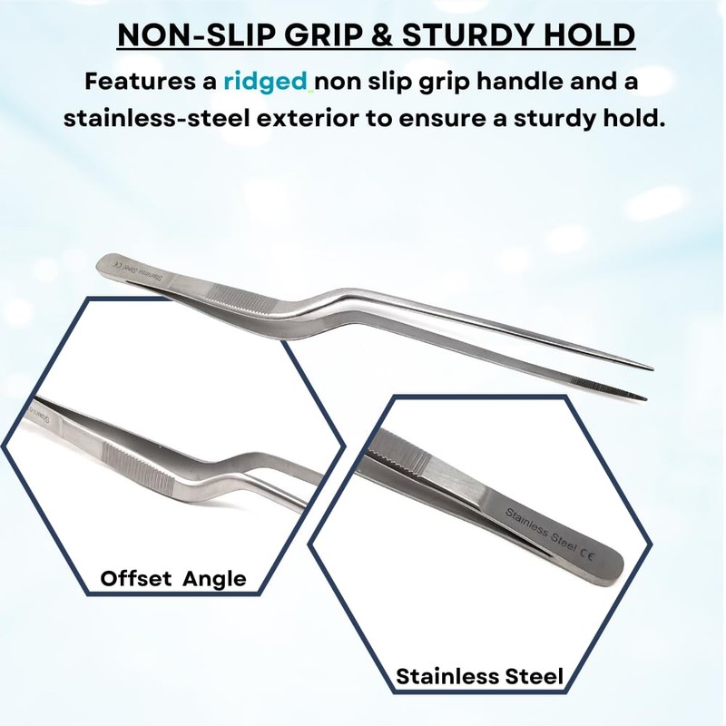 Precision Long Slim Tweezers with Very Fine Serrated Tips Stainless