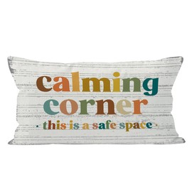 QGFM Calm Down Corner Supplies Pillow Covers 12x20, Therapy Counseling Office Calming Corner Must Haves, Mental Health Decorative Pillow Covers for Kids Bedroom Classroom Therapist Office Style(A)