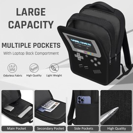 School Backpack for Boys,3pcs Gamer Boys Backpack with Lunch Box Set for Kids Children Teens Elementary Middle School,17" Large Capacity Student Bookbag & Multifunctional Video Game Travel Bag