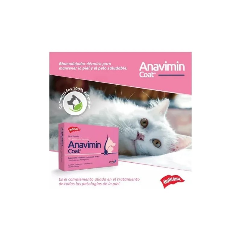 Holliday Anavimin Coat 21 Tabs. Piel Sana Y Pelo Hermoso