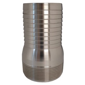 3 Inch 304 Stainless Steel King Combination (KC) Nipple, MNPT X Hose Barb, Cast Stainless Steel, Low-Pressure Discharge and Suction Service