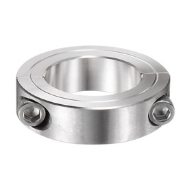 HARFINGTON Shaft Collar for 1-5/8" Rod 2-5/8" OD 11/16" Width 304 Stainless Steel Double Split Axle Clamp-On Collar with Set Screw